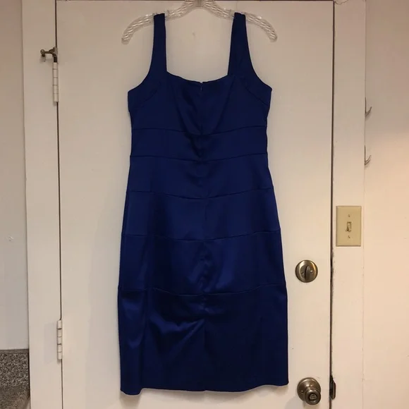 SANGRIA Royal Cobalt Blue Satin Dress Party Cocktail Prom Homecoming Sexy Sz 14 - Picture 6 of 12